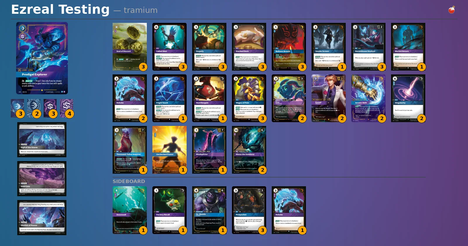 Mind Chaos Ezreal, Prodigal Explorer deck – Riftbound