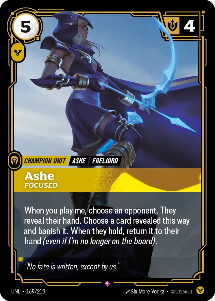 Ashe, Focused
