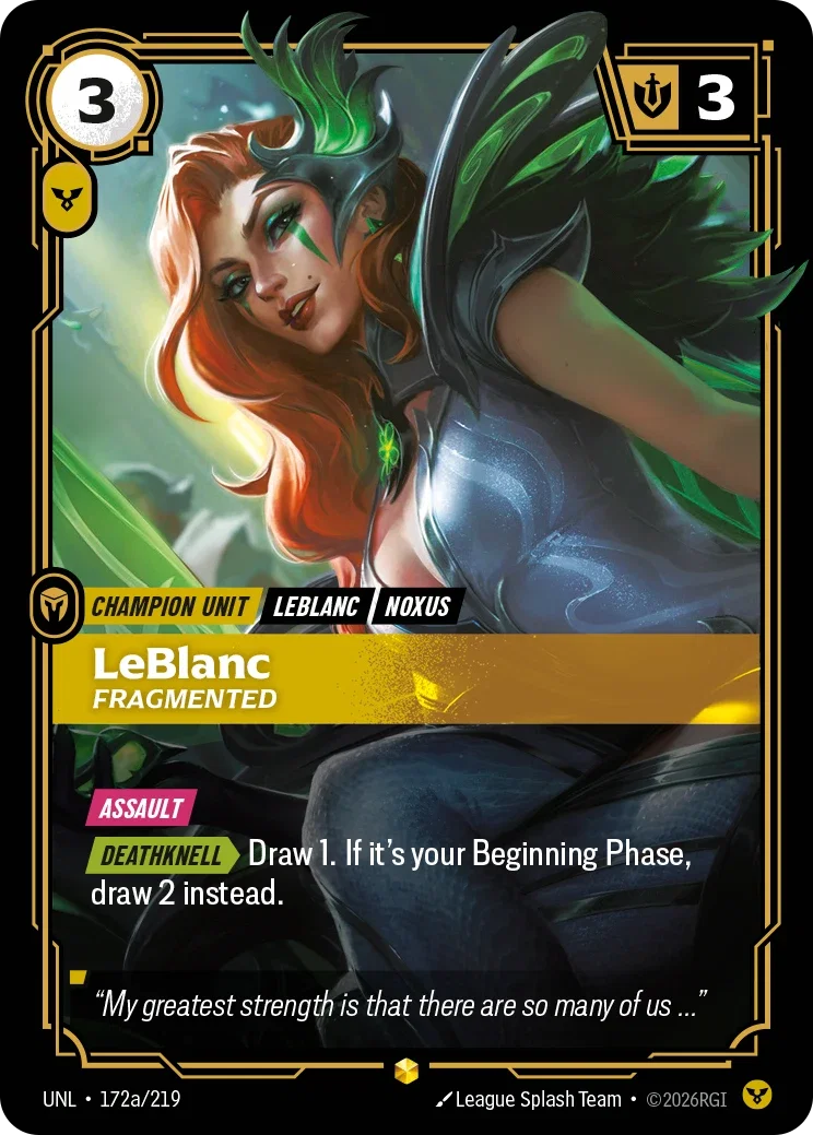 Leblanc, Fragmented